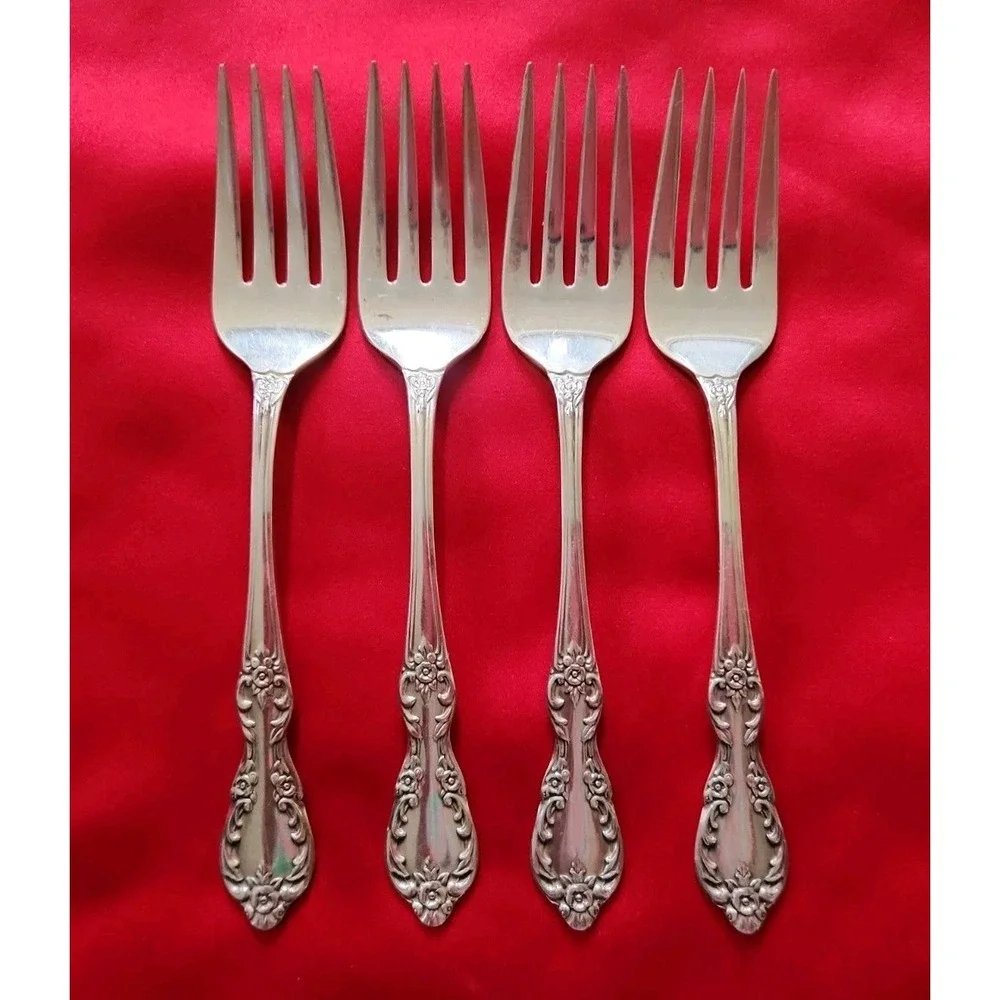 Lot of 4 Wm Rogers Grand Elegance International Silverplate 1959 Salad Forks